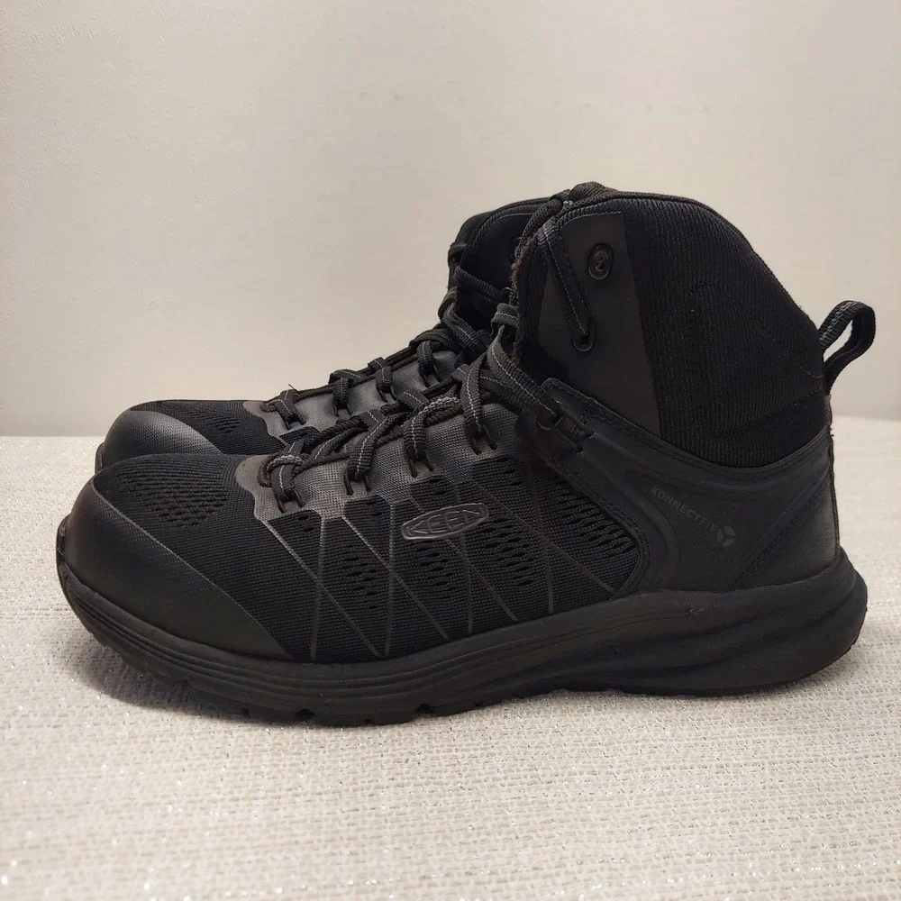 KEEN Utility Vista Energy Mid Carbon Fiber Toe Work Boots Black Mens 10.5 D EH